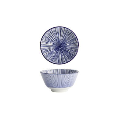 Rice Bowl Nippon Blue Lines, Porcelain, 300 ml