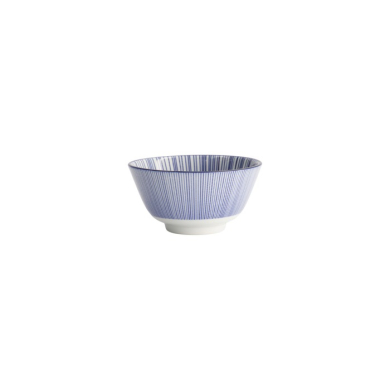 Rice Bowl Nippon Blue Lines, Porcelain, 300 ml, Item No. 16003