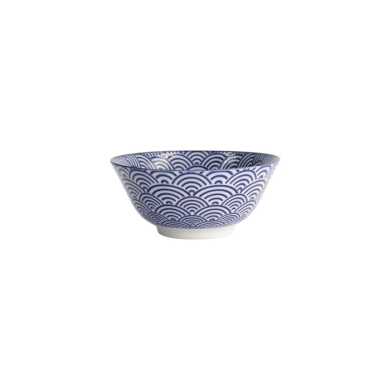 Tayo Bowl Nippon Blue Waves, Porcelain, 500 ml, Item No. 16006