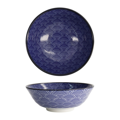Ramenschale Soba Nippon Blue Dots, Porzellan, 1 L