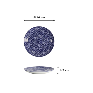 Plate Nippon Blue Dots, Porcelain, Ø 16 cm, Item No. 16019