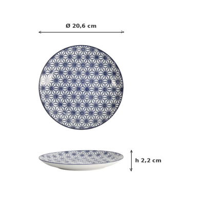 Teller Nippon Blue Stars, Porzellan, Ø 20,6 cm, Art.-Nr. 16023