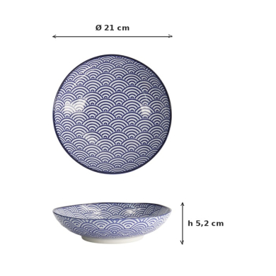 Pastateller Nippon Blue Waves, Porzellan, Ø 21 cm, Art.-Nr. 16027
