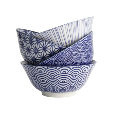 Tayo Bowl Set Nippon Blue, Porcelain, 500 ml, Item No. 16039