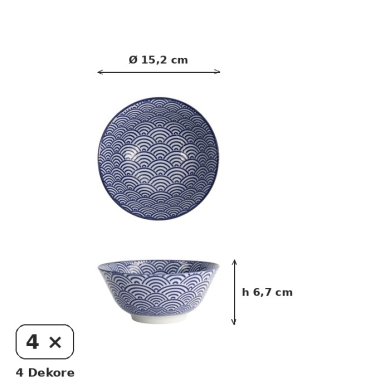 Tayo Bowl Set Nippon Blue, Porcelain, 500 ml, Item No. 16039