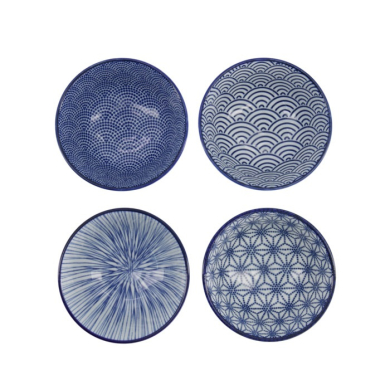 Reisschalen-Set Nippon Blue, 4-tlg., Porzellan, Ø 12 × 6,4 cm, 300 ml, Art.-Nr. 16040