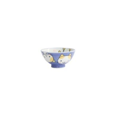Rice Bowl Kawaii Katze Neko Blue, Porcelain, 200 ml, Item No. 16295
