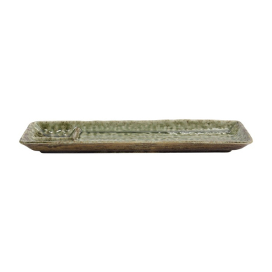 Servierplatte mit Fächern Mino Craft Yamasan Grün, Porzellan, 33,3 × 10,2 cm, Art.-Nr. 16304