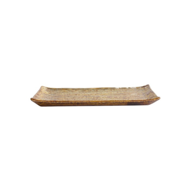 Sushi-Platte Mino Craft Braun, Porzellan, 23,8 × 15 cm, Art.-Nr. 16308