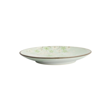 Plate Green Cosmos, Stoneware, Ø 22.7 cm, Item No. 16509