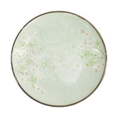 Plate Green Cosmos, Stoneware, Ø 28.5 cm, Item No. 16510