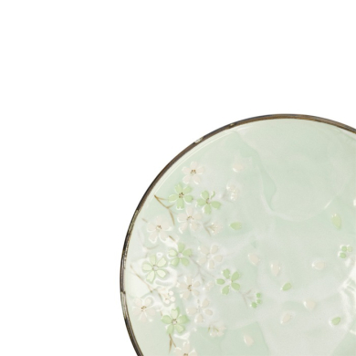 Plate Green Cosmos, Stoneware, Ø 28.5 cm, Item No. 16510
