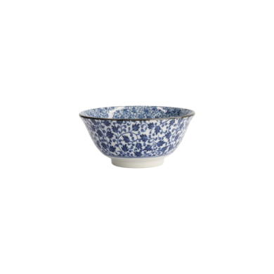 Rice Bowl Hana Blue Mixed Bowls Karakusa, Porcelain, 550 ml, Item No. 16522