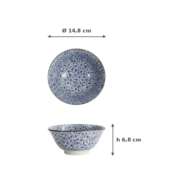 TDS, Schale, Hana Blue Mixed Bowls, Ø 14,8 x 6,8 cm 550 ml, Momiji Maple, Art Nr. 16523