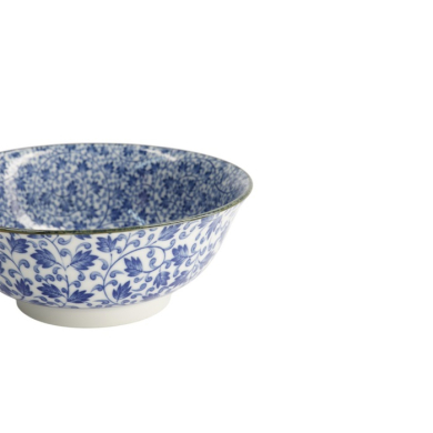 Ramen Bowl Hana Blue Mixed Bowls Karakusa, Porcelain, 1.2 l, Item No. 16539