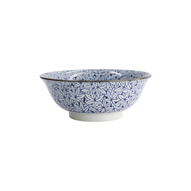 Ramen Bowl Hana Blue Mixed Bowls Momiji Maple, Porcelain, 1.2 l, Item No. 16540