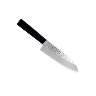 Santoku Knife (all-purpose knife) Sekiryu, Stainless steel, Hammered finish, blade 16.5 cm, handle in Wood, Item No. 16606
