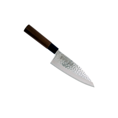 Deba-Messer (Fischmesser) Sekiryu, Rostfreier Edelstahl, Gehämmert, Klinge 15 cm, Griff aus Holz, Art.-Nr. 16608