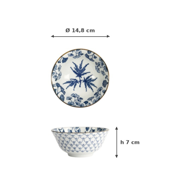 Rice Bowl Flora Japonica Maple, Porcelain, 500 ml, Item No. 16702