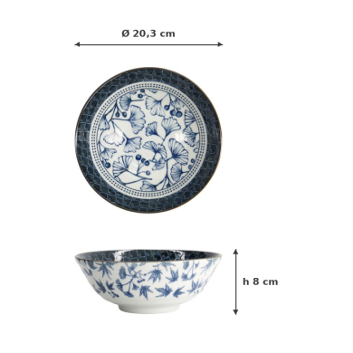 Noodle Bowl Flora Japonica Gingko, Porcelain, 1 L, Item No. 16706