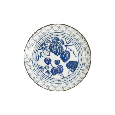 Plate Flora Japonica Ivy Blue, White, Porcelain, Ø 20.6 cm, Item No. 16719