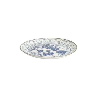 Plate Flora Japonica Ivy Blue, White, Porcelain, Ø 20.6 cm, Item No. 16719