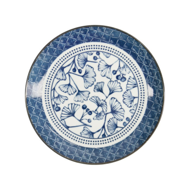 Plate Flora Japonica Gingko Blue, White, Porcelain, Ø 25.7 cm, Item No. 16720