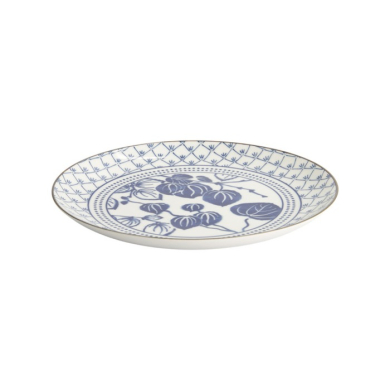 Plate Flora Japonica Ivy Blue, White, Porcelain, Ø 25.7 cm, Item No. 16723