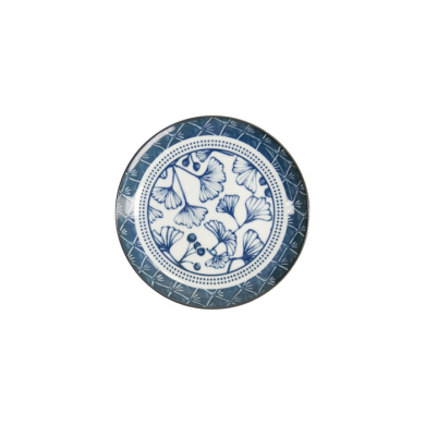 Plate Flora Japonica Gingko Blue, White, Porcelain, Ø 16 cm, Item No. 16847