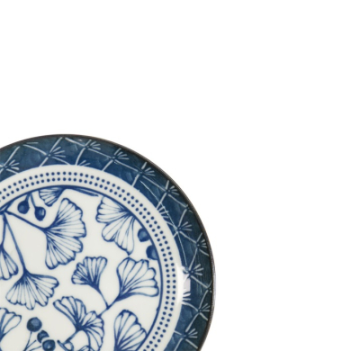 Plate Flora Japonica Gingko Blue, White, Porcelain, Ø 16 cm, Item No. 16847