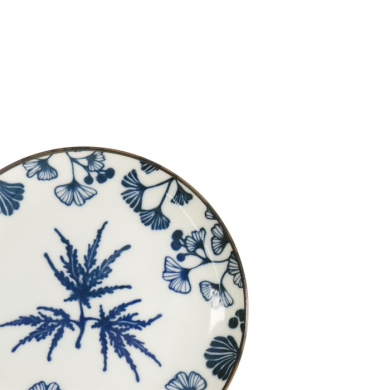 Plate Flora Japonica Maple Blue, White, Porcelain, Ø 16 cm, Item No. 16850