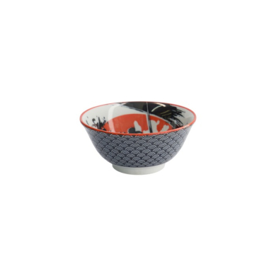 Reisschale Asakusa Samurai Weiß/Rot/Schwarz, Porzellan, Ø 14,8 cm, 550 ml, Art.-Nr. 16854