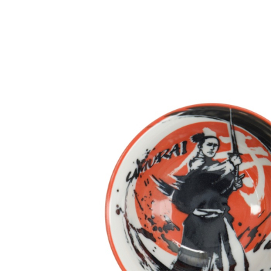 Reisschale Asakusa Samurai Weiß/Rot/Schwarz, Porzellan, Ø 14,8 cm, 550 ml, Art.-Nr. 16854