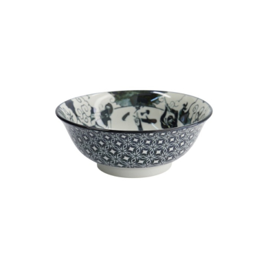 Ramen Bowl Asakusa Ninja White, Red, Black, Porcelain, Ø 20.5 cm, 1.25 l, Item No. 16858