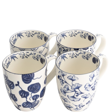 Tassen-Set Flora Japonica Blau in Geschenkbox, 4-tlg., Porzellan, 380 ml, Art.-Nr. 16975