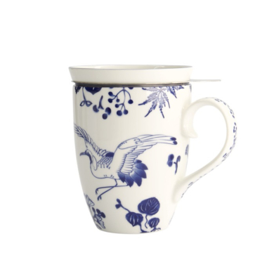 Mug Flora Japonica Crane Blue in a gift box, Porcelain, 380 ml, Item No. 16978