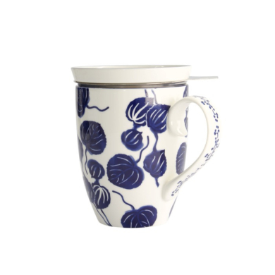 Tasse Flora Japonica Ivy Blau in Geschenkbox, Porzellan, 380 ml, Art.-Nr. 16979