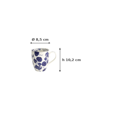 Tasse Flora Japonica Ivy Blau in Geschenkbox, Porzellan, 380 ml, Art.-Nr. 16979