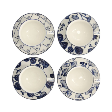 Cup and Saucer Set Flora Japonica Blue in a gift box, 8pcs, Porcelain, 250 ml, Item No. 16980