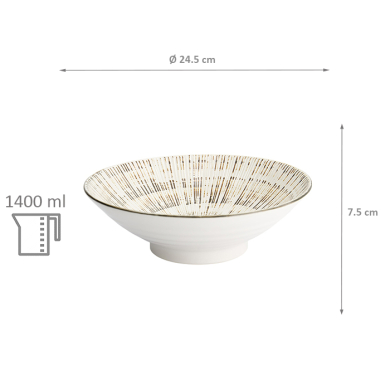 TDS, Nudel Schale, Mixed Bowls, Sabi Kobiki, Weiß, Ø 24.5x7.5 cm- Art Nr. 17029