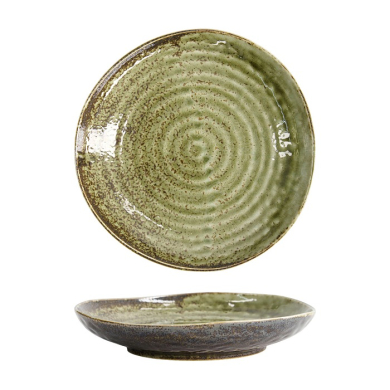 Triangular Plate Shinryoku Green, Stoneware, 22.7 &times; 4.4 cm