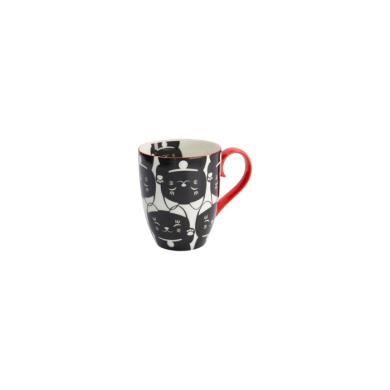 Tasse Kawaii Lucky Cat Schwarz in Geschenkbox, Porzellan, 380 ml, Art.-Nr. 17616