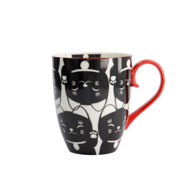 Black Cat Kawaii Lucky Cat Mug with Giftbox at Tokyo Design Studio (picture 5 of 7)