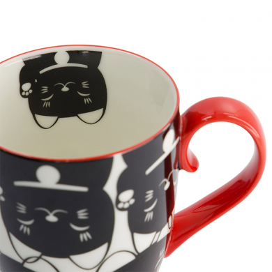 Schwarze Katze Kawaii Glückliche Katze (Lucky Cat) Tasse in Geschenkbox bei Tokyo Design Studio (Bild 6 von 7)