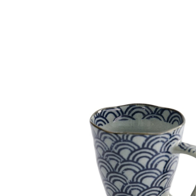 Tasse Wave Blau/Grau, Steinzeug, 400 ml, Art.-Nr. 17722