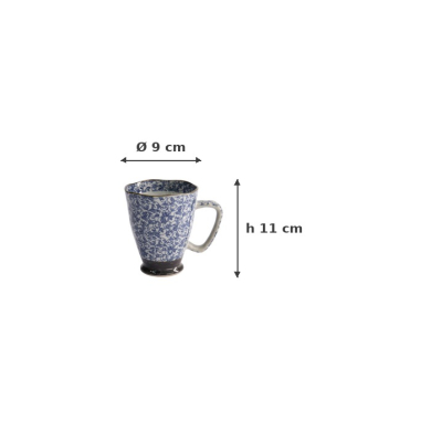 Tasse Fan Blau/Grau, Steinzeug, 400 ml, Art.-Nr. 17724