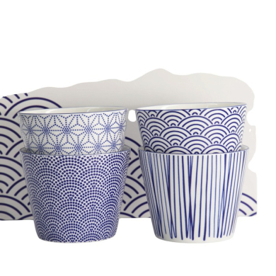Tea Cup Set Nippon Blue, 4-piece, Porcelain, 180 ml, Item No. 17836