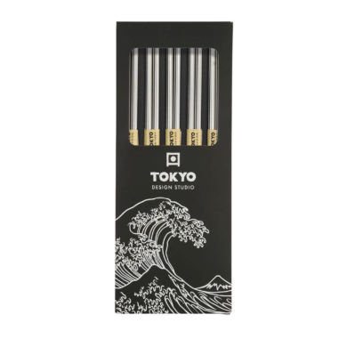 Chopstick Set Silver, 5 pairs, Stainless steel, 22.5 cm, Item No. 17908