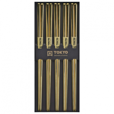 Stainless Steel Gold Chopstick Set at Tokyo Design Studio 