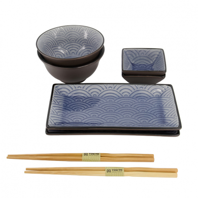 Sushi Set in Blue Matte – Scarlet Sequoia Ceramics